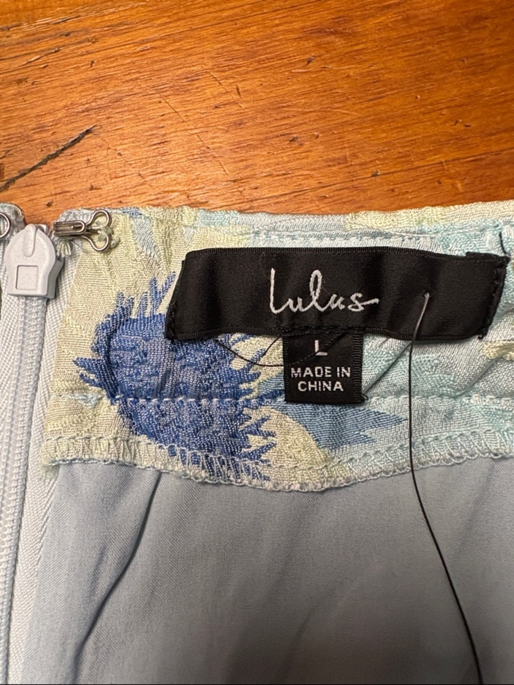 Lulu's Light Blue & Cream Sunflower Ruffle Mini Skirt - Picture 4 of 4